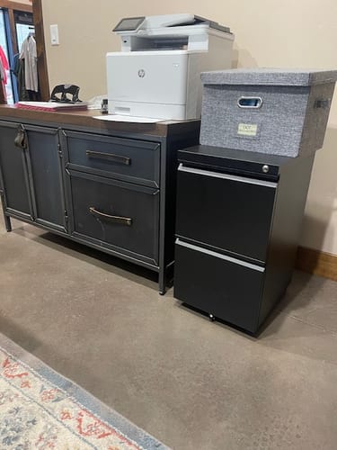Customer photo review of Metal 2-Drawer Mobile File Cabinet with Recessed Handles and Lock | DEVAISE