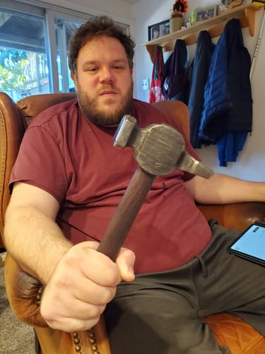 Customer photo review of Cross Peen Hammer for blacksmithing