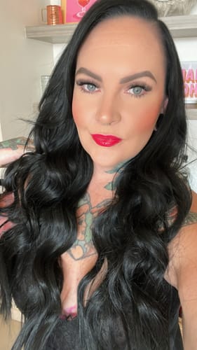 Customer photo review of 22" Mini Weft Hair Extensions 1pc/50g