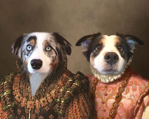 Customer photo review of The Queen & The Duchess – Custom Vintage Pet Canvas