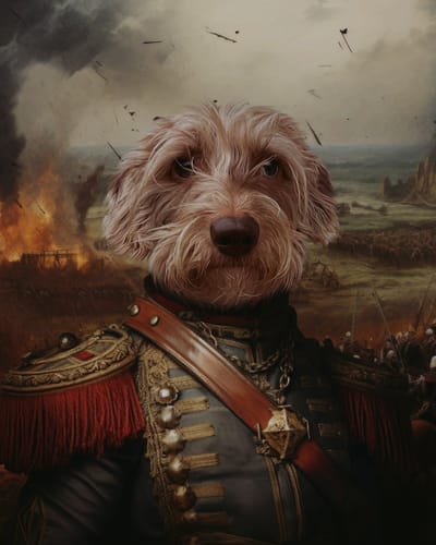 Customer photo review of The Sergeant - Custom Pet Portrait