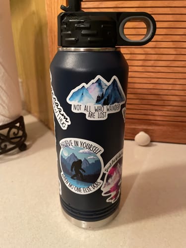 Customer photo review of Decorate Your Own | 32oz Insulated Bottle with Straw and Spout
