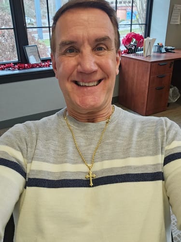 Customer photo review of Medieval Cross Pendant - Gold