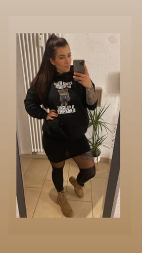 Customer photo review of PSYCHIATER TEDDY Vorderdruck Hoodie