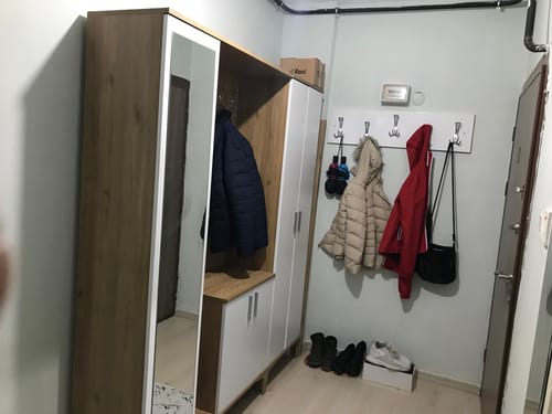 Customer photo review of Rani EA128 Portmanto Aynalı Raflı Ayakkabılık Vestiyer Sepet Ceviz - Beyaz