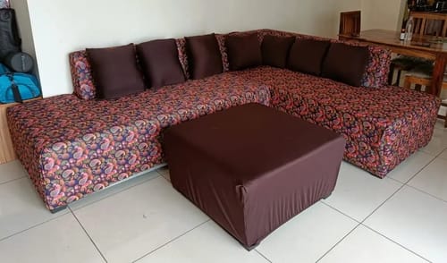 Customer photo review of Purple Paisley Pattern Elastic Sofa Slipcovers