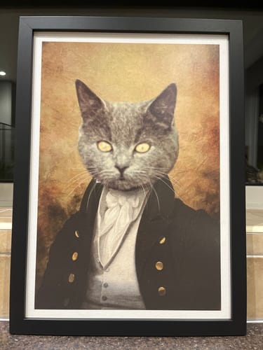 Customer photo review of The Baron - Custom Vintage Pet Portrait