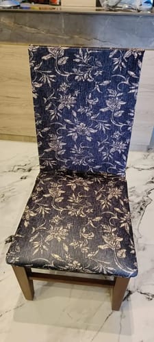 Customer photo review of Magic Universal Chair Cover - Black & Beige Abstract