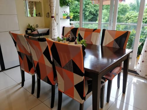 Customer photo review of Prism Orange Magic Universal Elastic Chair Covers