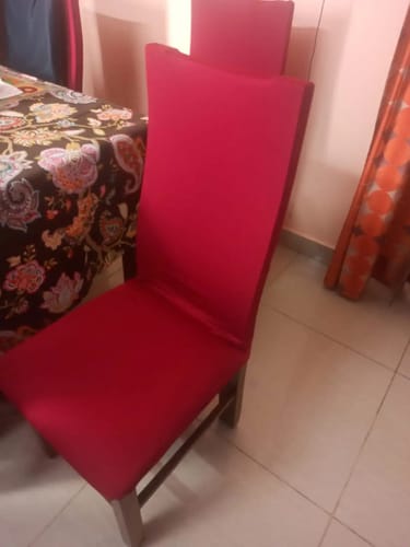 Customer photo review of Magic Universal Chair Cover - Maroon Solid