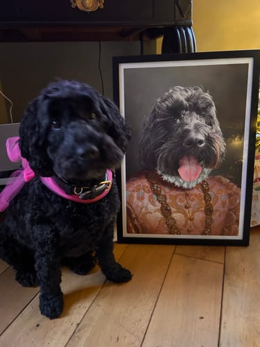 Customer photo review of The Duchess - Custom Vintage Pet Portrait