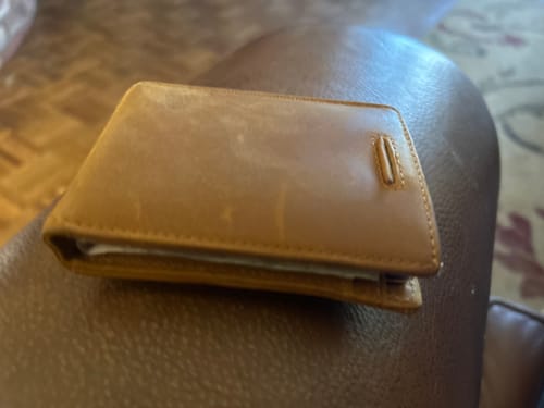 Customer photo review of Bifold AirTag Wallet | Crazy Horse Leather