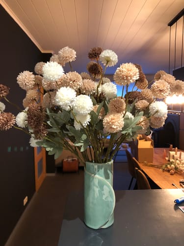 Fotorecensie van een klant over Zijden Kiku Bloemen - Crème Mix