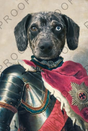 Customer photo review of The Knight - Custom Vintage Pet Portrait