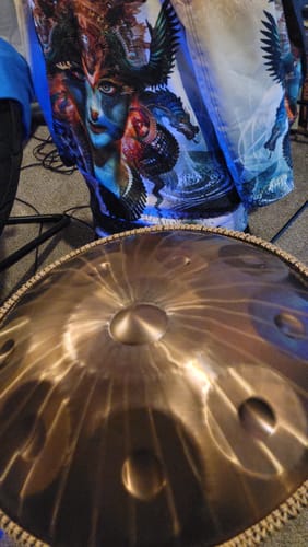 Customer photo review of Cosmos Handpan - Sun Totem 9/10/12 Notes D Minor Tambourine - Gift Set
