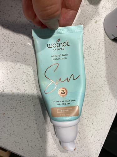 Customer photo review of Natural Face Sunscreen + Serum, BB Cream & Mineral Makeup