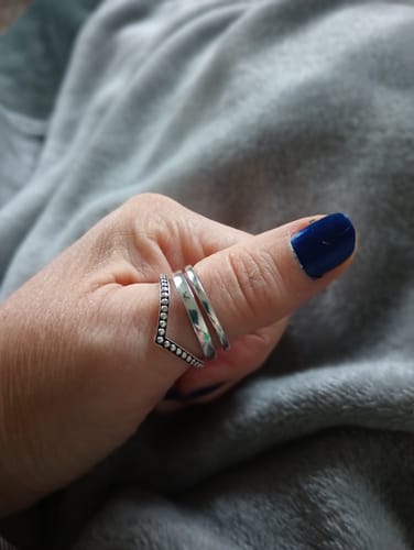 Customer photo review of Chevron Sterling Silver Ring Great for Thumb