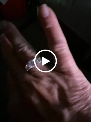 Customer video review of Classic Three Stone Round Cut Moissanite Engagement Ring