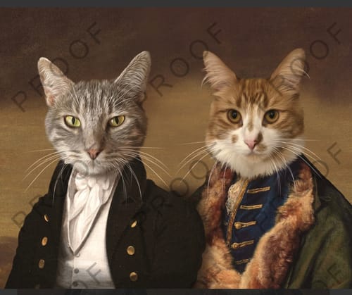 Customer photo review of The Baron & The Count – Custom Vintage Pet Portrait