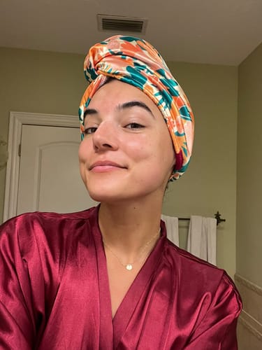 Customer photo review of Frizz-Reducing Turban Towel