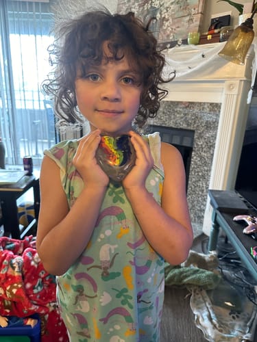 Customer photo review of Rainbow's End Heart with Cremation Ash