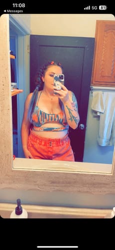 Customer photo review of Sneak A Peek Top Crochet Pattern