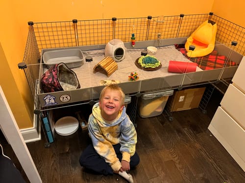 Customer photo review of Piggy Condo C&C Cage with Pillars