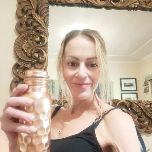 Customer photo review of Diamond Copper Water Bottle