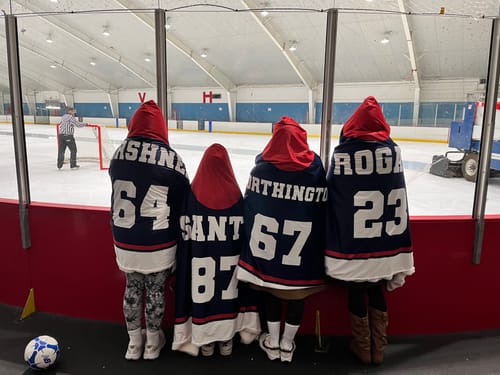 Customer photo review of Personalized Hockey Hooded Blanket