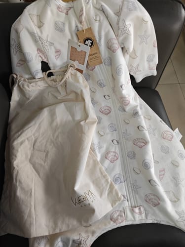 Customer photo review of Toddler Zip Sleep Sack Organic Cotton Long Sleeve With Footie 2.5 TOG - Shell