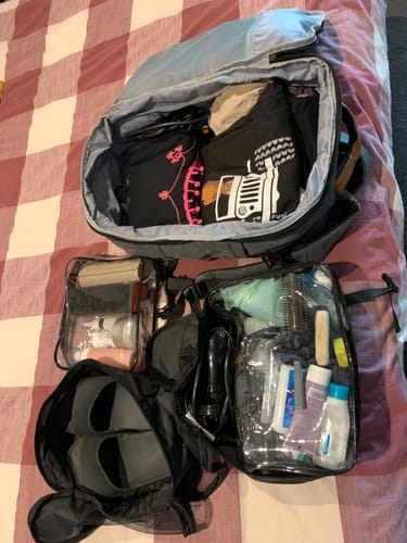 Customer photo review of Falco 40L Expandable Airline Approved Carry On Travel Backpack