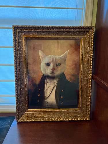 Customer photo review of The Baron - Custom Vintage Pet Portrait