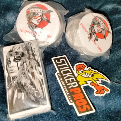 Customer photo review of 50 Custom 3" Laminated Vinyl Stickers