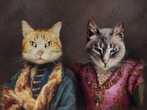 Customer photo review of The Count & The Countess – Custom Vintage Pet Portrait
