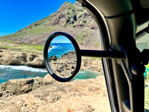 Customer photo review of JL/JLU A-Pillar Side Jeep Mirrors with Base Mount Driver AND Passenger
