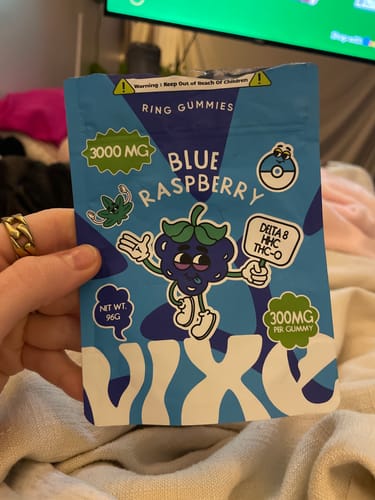 Customer photo review of Vixe Gummy Rings - Blue Raspberry