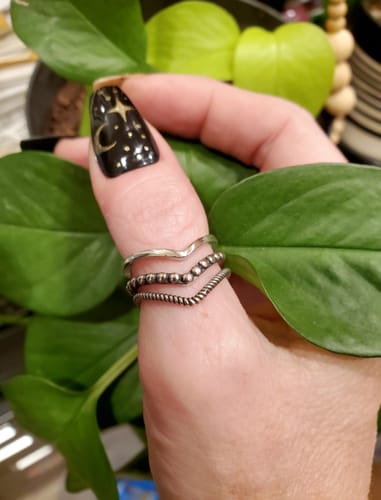 Customer photo review of Triple Chevron Boho Ring Sterling Silver
