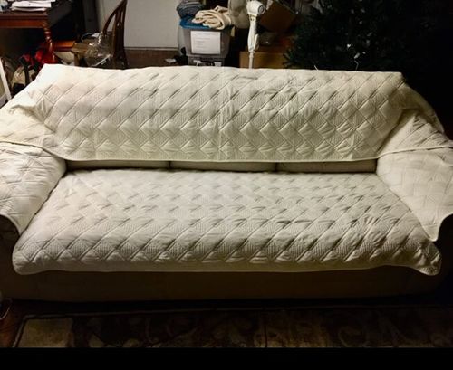 Customer photo review of Velvet Sectional Sofa Covers , Furniture Protector