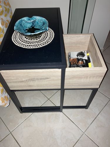Customer photo review of Lot de 2 tables basses gigognes modernes et design avec rangement, en métal et bois - CURRY IRON