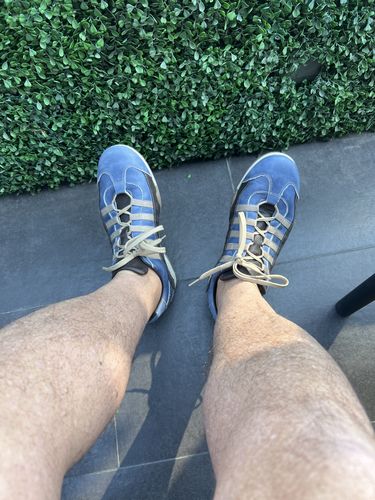 Customer photo review of Men's GrandPrix Sneaker in Laguna Seca (Ocean Blue and Sand)