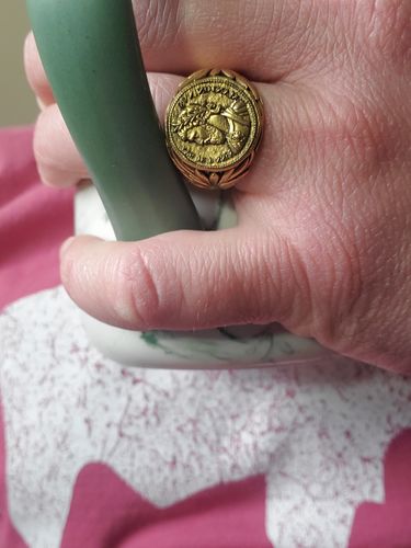 Customer photo review of Marcus Aurelius Ring - Ancient Gold