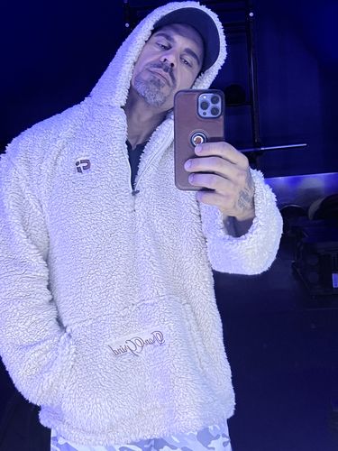 Customer photo review of Genesis Sherpa Quarter-Zip Pullover Hoodie | Off-White