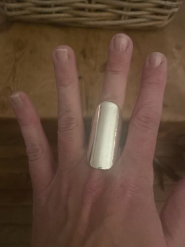 Customer photo review of Full Finger Sterling Silver Band Ring