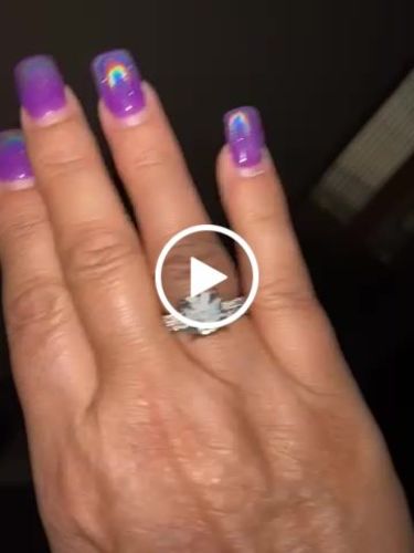 Customer video review of Hidden Halo Cushion Cut Moissanite Pave Engagement Ring