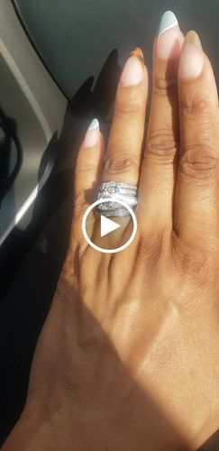 Customer video review of Vintage Milgrain Moissanite Split Shank Pave Engagement Ring