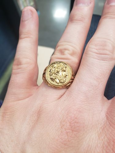 Customer photo review of Zeus Ring - Ancient Gold