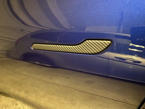 Customer photo review of Carbon Fiber Door Handle Covers for Tesla Model 3 & Y