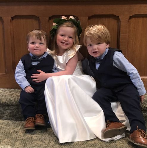 Customer photo review of Blue and Green Tartan Plaid Bow Tie