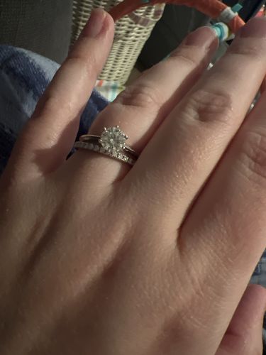 Customer photo review of Classic Solitaire Moissanite Six-Prong Sterling Silver Ring