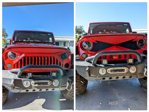 Customer photo review of Hawke Grille - Red for 07-18 Jeep Wrangler JK